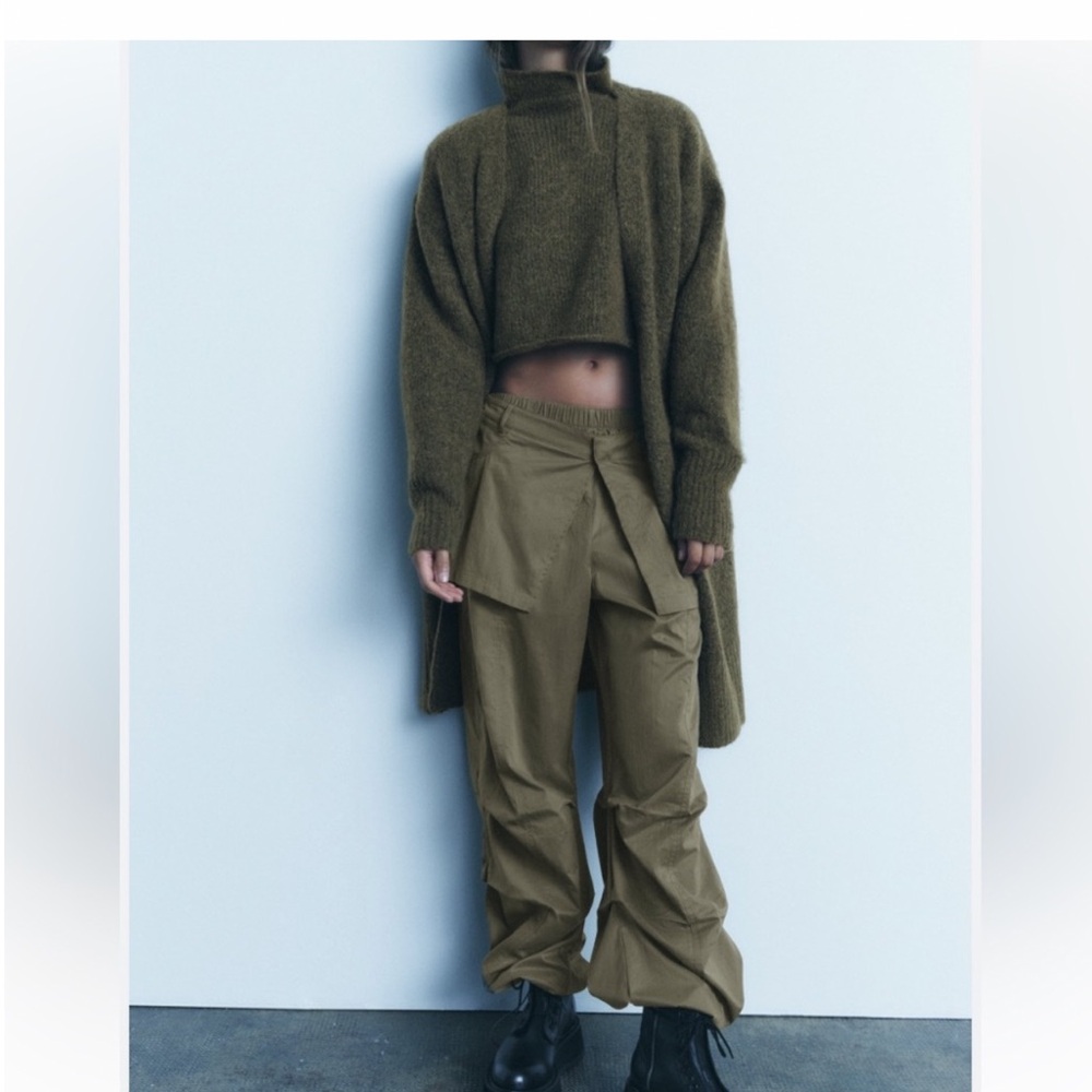 Zara Green Cargo Skort Pants